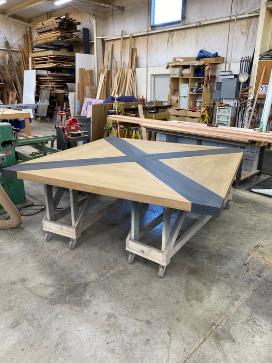 Custom Maple and Walnut Inlay Table