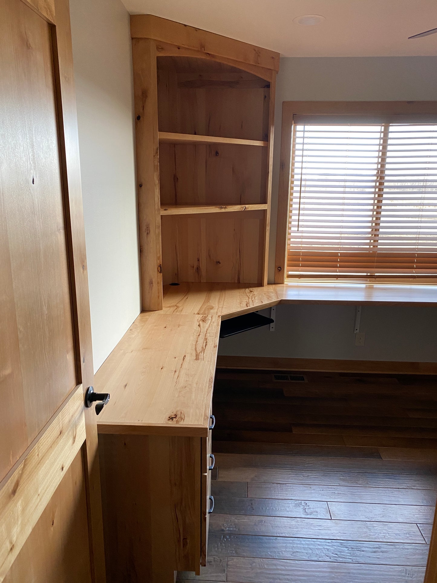 Custom Natural Rustic Beech Kitchen and Home Office