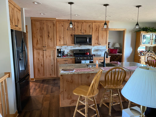 Custom Natural Rustic Beech Kitchen and Home Office