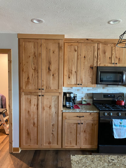 Custom Natural Rustic Beech Kitchen and Home Office