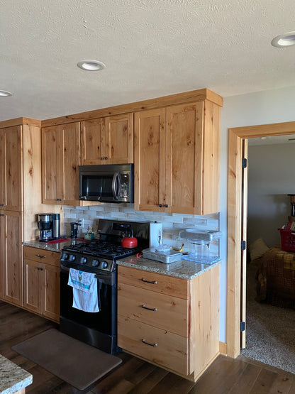 Custom Natural Rustic Beech Kitchen and Home Office